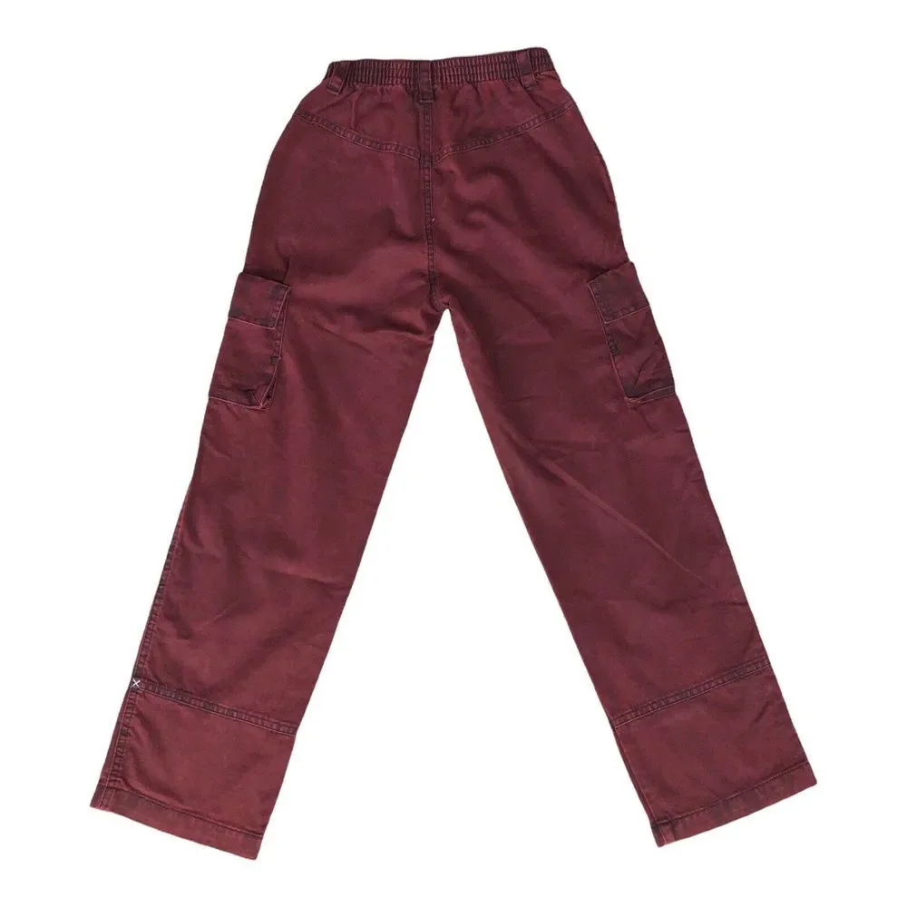 Cargo Pants Boys   Burgundy  4 Pockets Elastic Wa  Cotton  Size 10 New with Tags